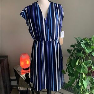 NWT Halogen Navy Multi Stripe Dress